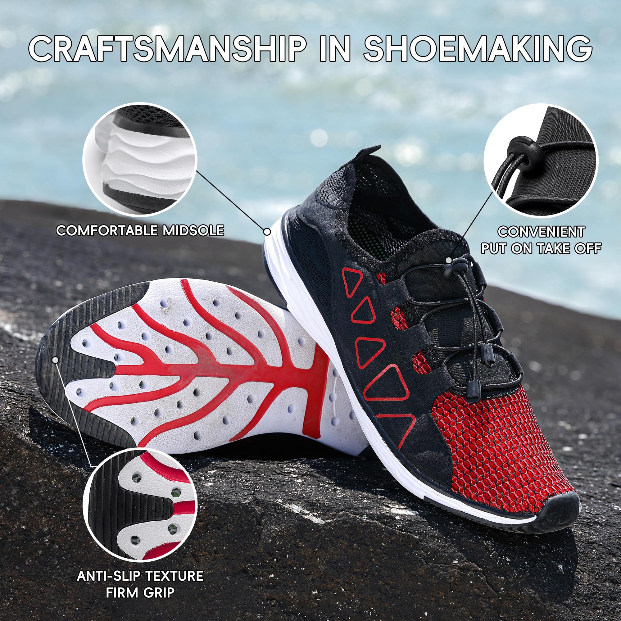 Wasserschuhe für Herren und Damen, schnell trocknend, leicht, Unisex, Aquaschuhe, Strand, Sport, Barfußschuhe