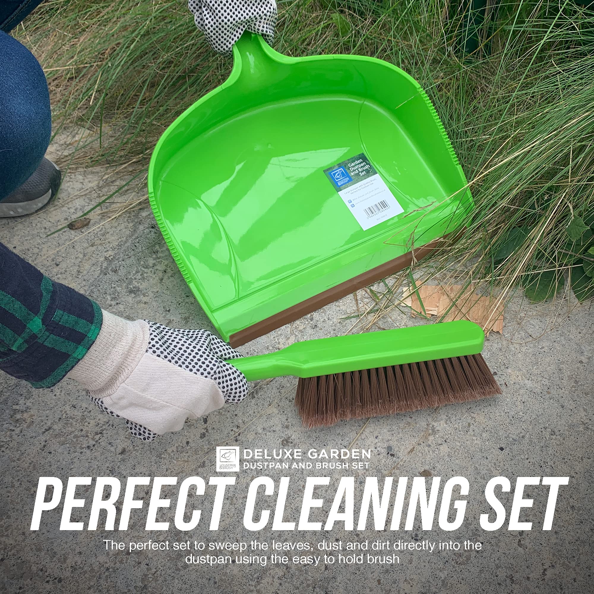 Buy Deluxe Garden Dustpan and Brush Set Large Dustpan and Brush Heavy