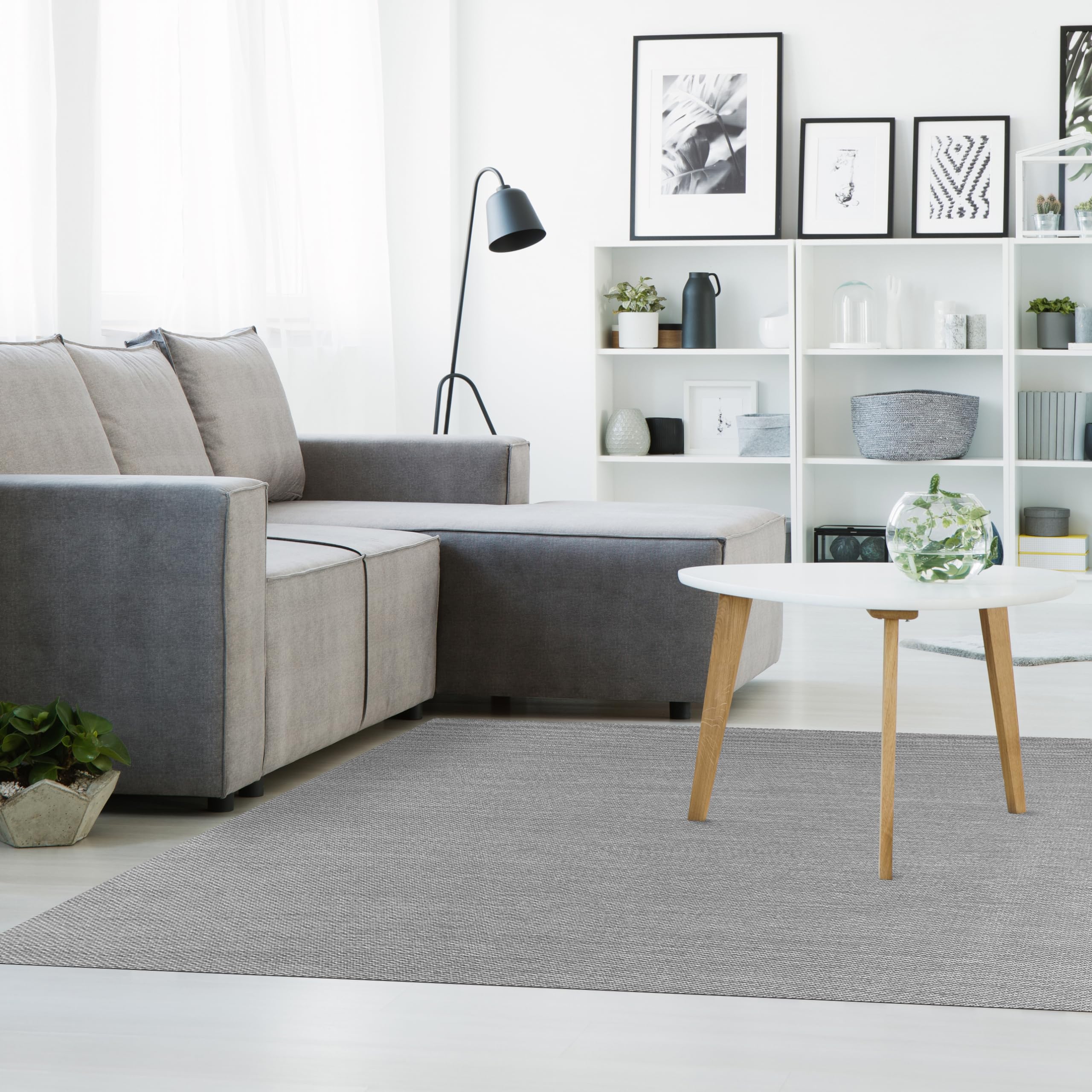 Tapis Vinyle STORESDECO 140x200cm - Antidérapant, Imperméable, Lavable - Intérieur/Extérieur Beige
