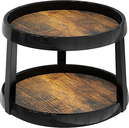 Miniatura 10 de Simple Houseware Plataforma giratoria de 2 niveles Lazy Susan organizador multifuncional, arce