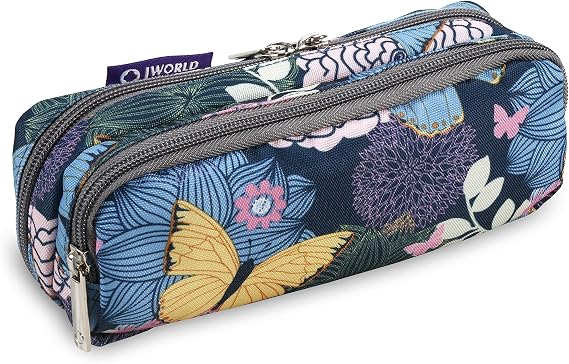J World Jojo Cute Pencil Case for Kids & Adults. Soft Fabric Zip Pen Bag