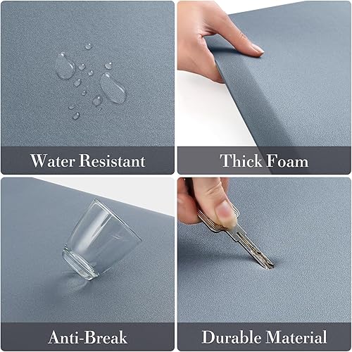 Miniatura 149 de HappyTrends Tapete de cocina [2 piezas] acolchado, cómodo, antifatiga, impermeable, antideslizante, tapete de espuma ergonómica gruesa y perfecta