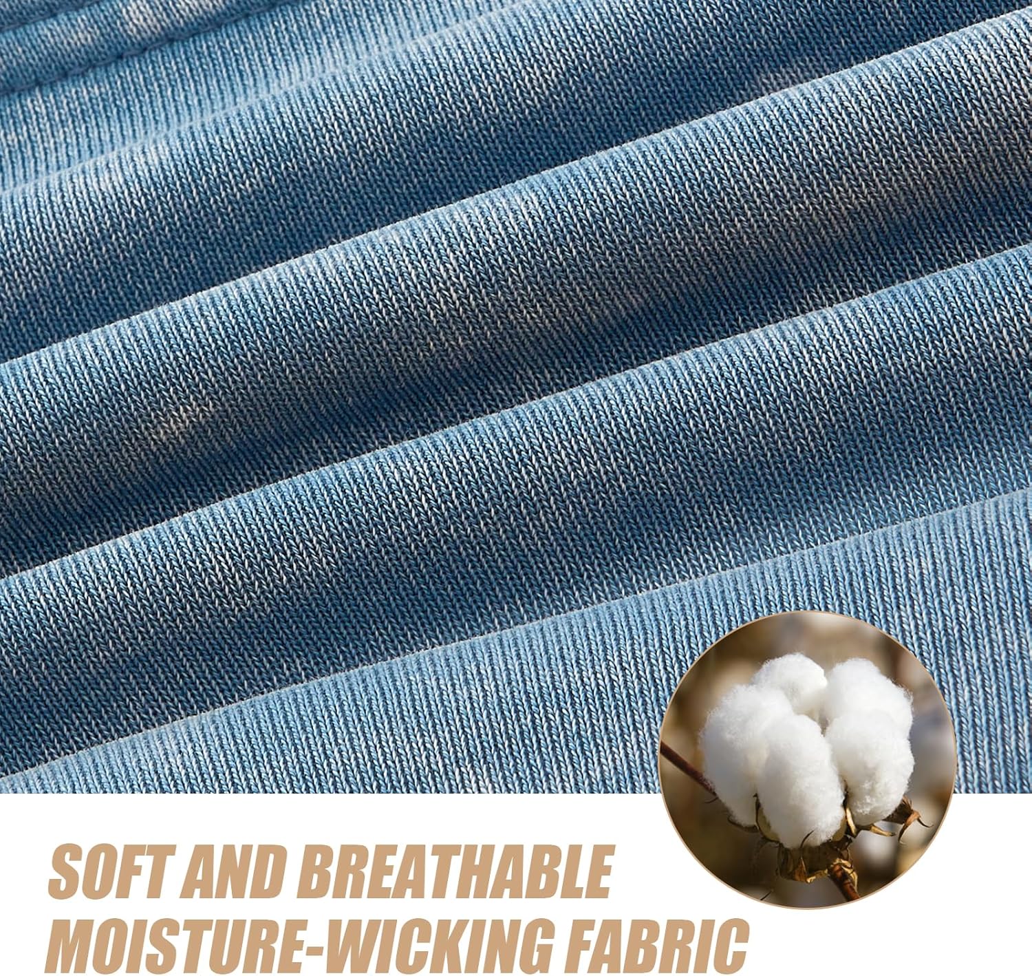 maamgic Mens Casual Shorts 5.5 Inch Cotton Shorts for Men with Elastic Waist & Drawstring for Sleeping, Daily Wear, Golf - Image 6