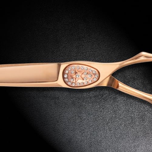 Miniatura 7 de Saki Shears Ikigai Gold - Tijeras de pelo doradas para peluqueros profesionales de 6 pulgadas, acero 440C, corte afilado, duraderas (juego de