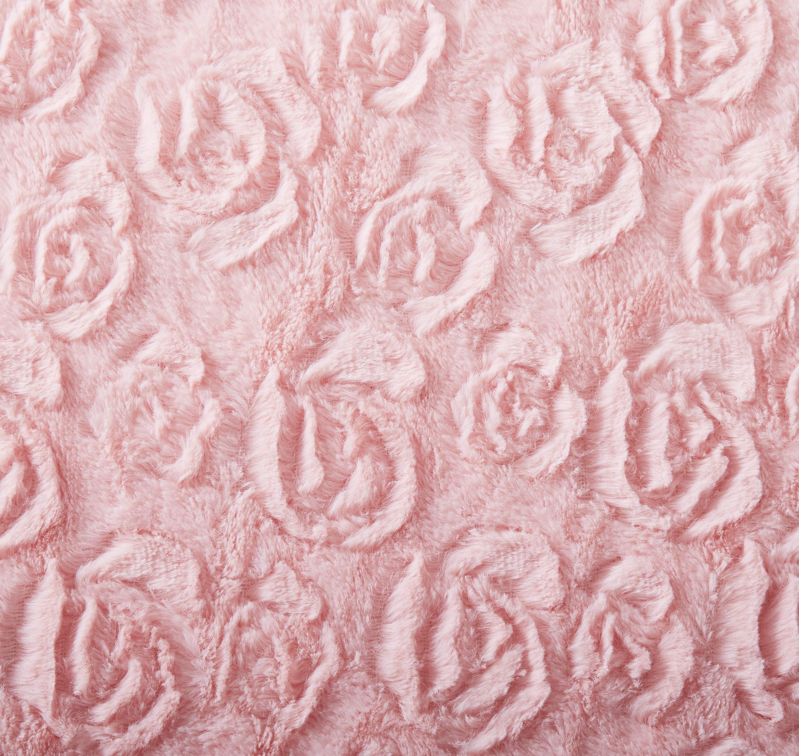 DaDa Bedding Kissenbezug aus weichem Kunstfell, flauschig, luxuriös, rosafarben, pastellfarben, Kirschblütenrosa, dekorativ, superweich, warm, Plüsch, 66 x 66 cm, 1 Stück