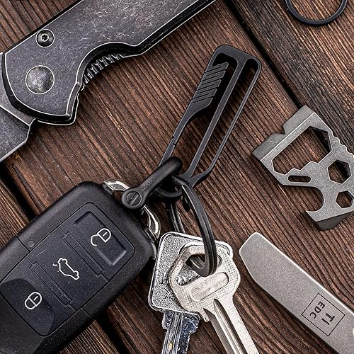 Miniatura 4 de TISUR Clip para llavero con trabilla para cinturón + llavero de coche resistente