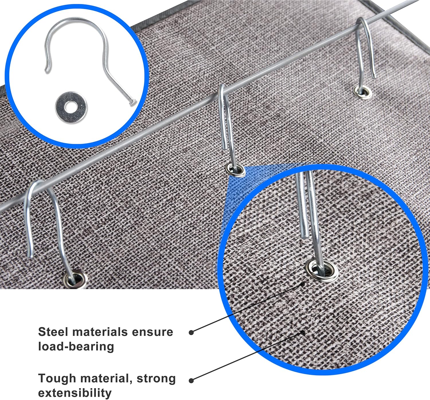 Libeder Hanging Closet Organizers - 30 Section Shoe Shelves, Space Saving Shoe Holder Grey
