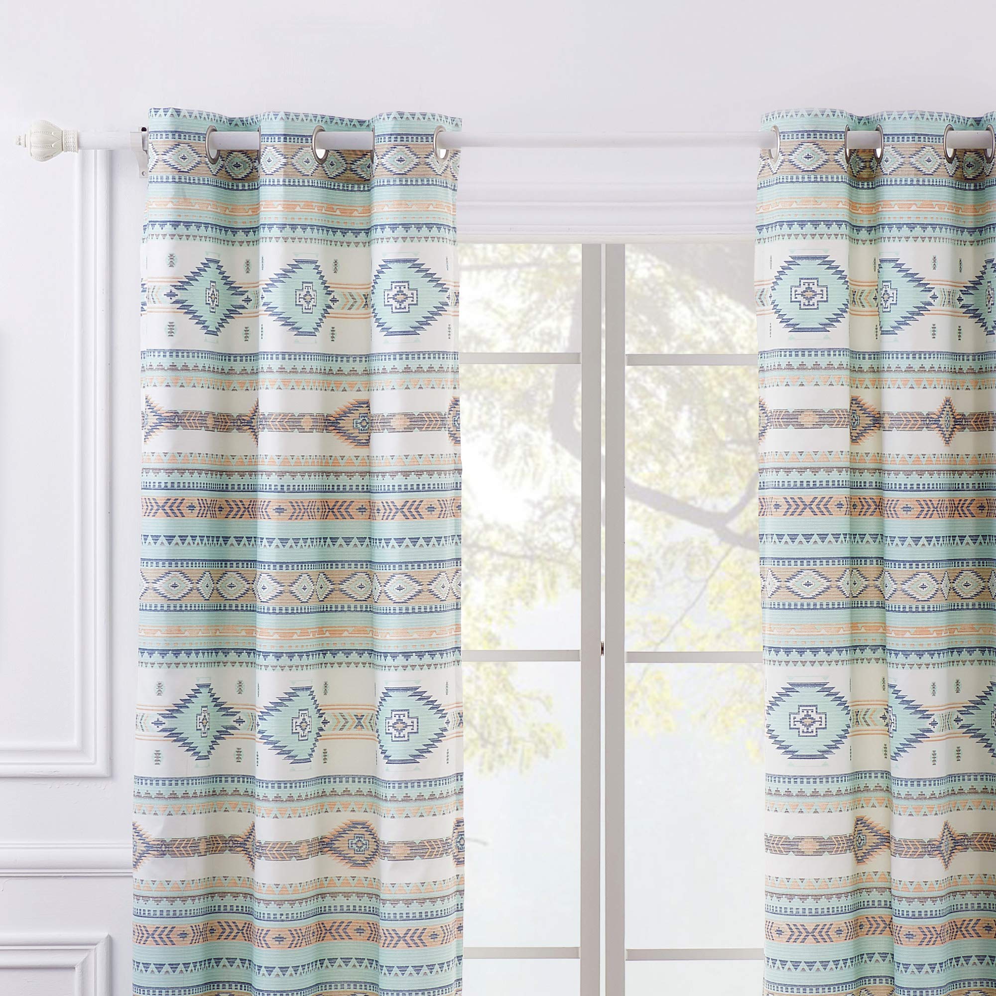 Barefoot Bungalow Phoenix Window Treatment, 84x84 inches, Turquoise