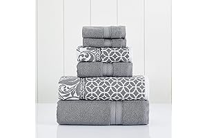 Modern Threads Trefoil Filigree: A Decorative Bath Towel Set for Indulgent Bathing Rituals