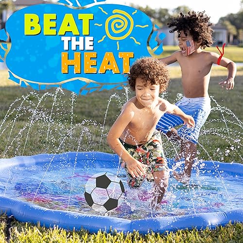 Miniatura 4 de SplashEZ Almohadilla de salpicaduras extra grande de 89 pulgadas para niños y perros, grandes juguetes al aire libre para niños pequeños de 1 a 3