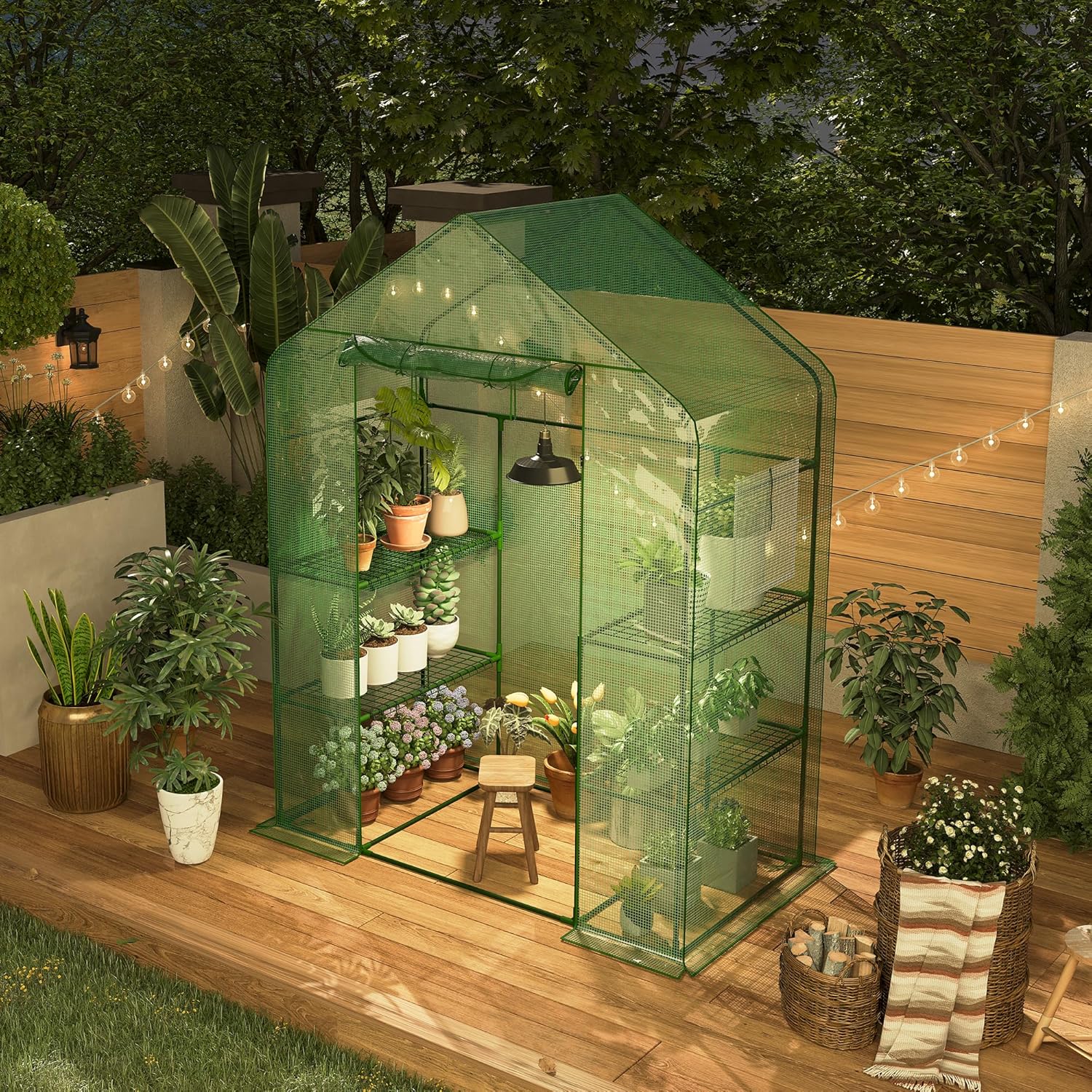 Portable Greenhouse, 57 x 57 x 76'' Greenhouses for Outdoors, Durable Small Green House Kit, Thicken PE Cover, Walk in Green Houses for Indoor Backyard Outside