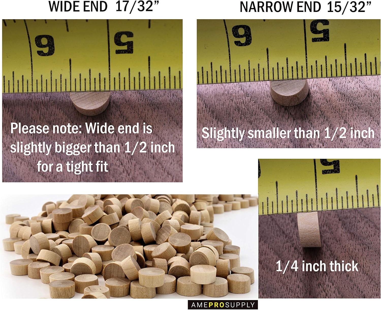 Wood Plugs 3/4 inch, Screw Hole Plugs, Flat Head Wood Plugs, Button Plugs, Screw Plug, Wooden Hole Plugs, Wood Caps, Wood Screw Covers, Wooden Screw Plugs, Buttons Wood Plug (60, 3/4 inch Birch) - - 