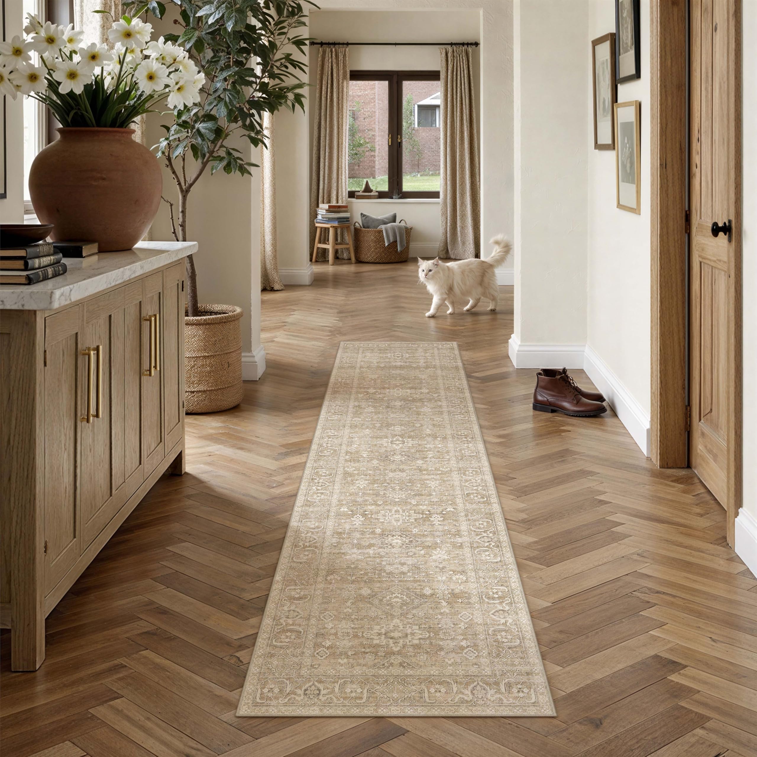 PureCozy Vintage Teppich Waschbarer Carpet Weich