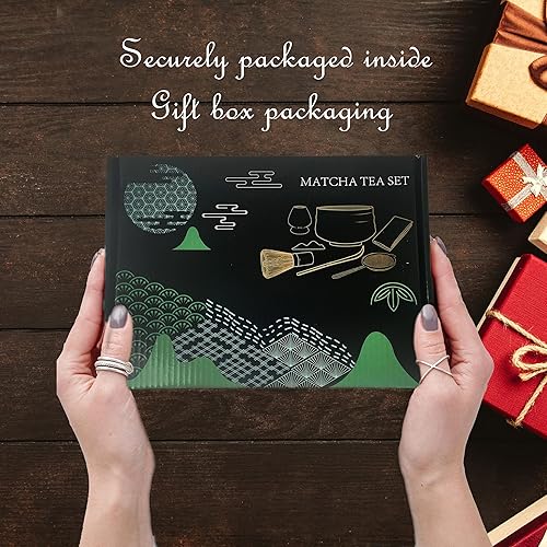 Miniatura 8 de Juego de té matcha japonés (7 piezas), juego de batidor de matcha, batidor y tazón, soporte para batidor, cuchara matcha, el kit perfecto para hacer