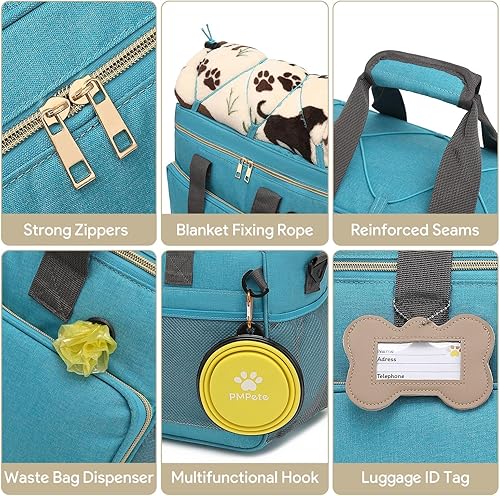 Miniatura 7 de Pmpete Bolsa de viaje para perros para viajar Accesorios de viaje para perros de una semanadurante la noche con bolsillos multifuncionales  Juego de