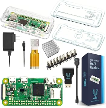 Raspberry Pi Zero W Basic Starter Kit-Includes Pi Zero W Board-Power Supply & Multi-Use Case Plastic-Clear Case