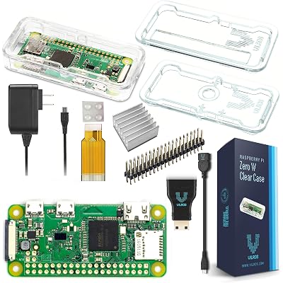 Raspberry Pi Zero W Basic Starter Kit-Includes Pi Zero W Board-Power Supply & Multi-Use Case (Plastic-Clear Case)