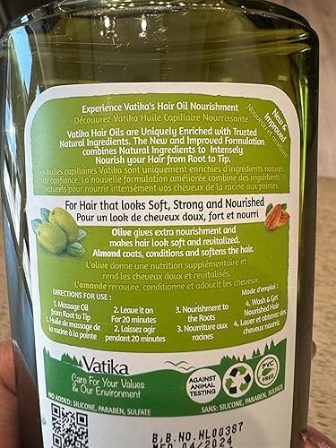 Miniatura 3 de Vatika Naturals Aceite para el cabello enriquecido con oliva, nutre y protege, cabello fuerte y saludable, ligero, no grasoso, con infusión de