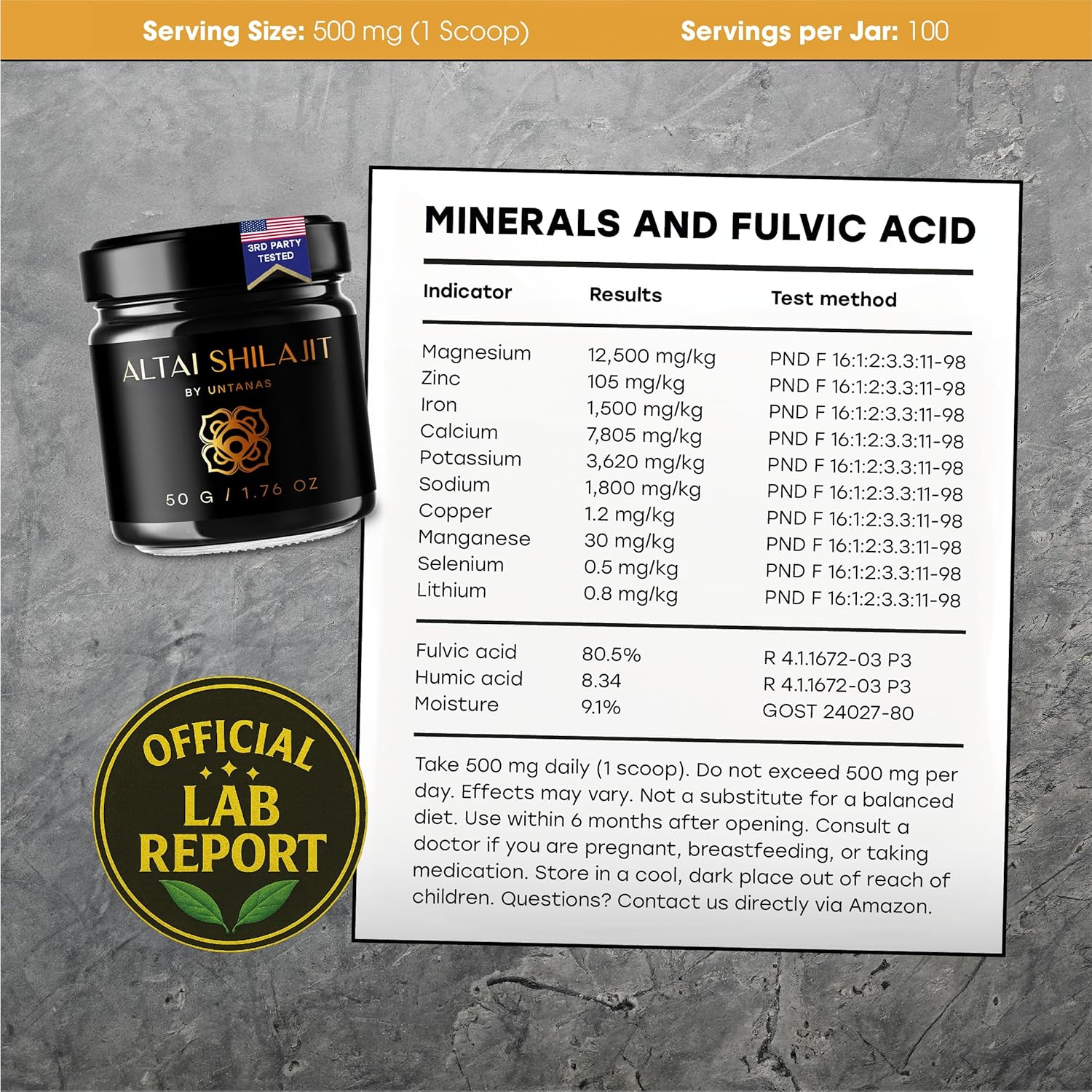 Altai Shilajit Resin - 50g Pure Shilajit - Gold Grade Shilajit - 6 Month Supply - for Vitality & Mental Clarity - Authentic Extraction Method - Fulvic Acid + Humic Minerals