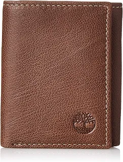 Timberland Carteira masculina de couro genuíno com bloqueio de RFID com três dobras, Marrom, tamanho nico