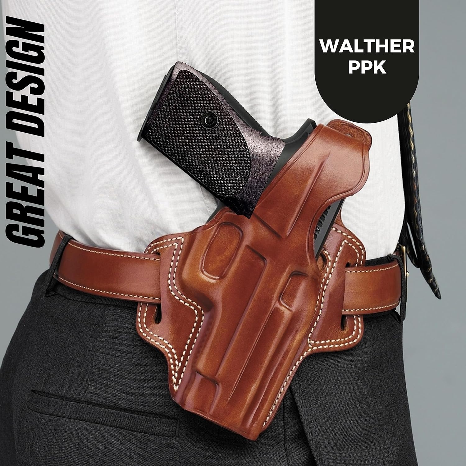Compatible with Walther PPK Replacement Gun Handgun Pistol Rubber Textured Non-Slip Ergonomic Custom Does not fit PPKS Model