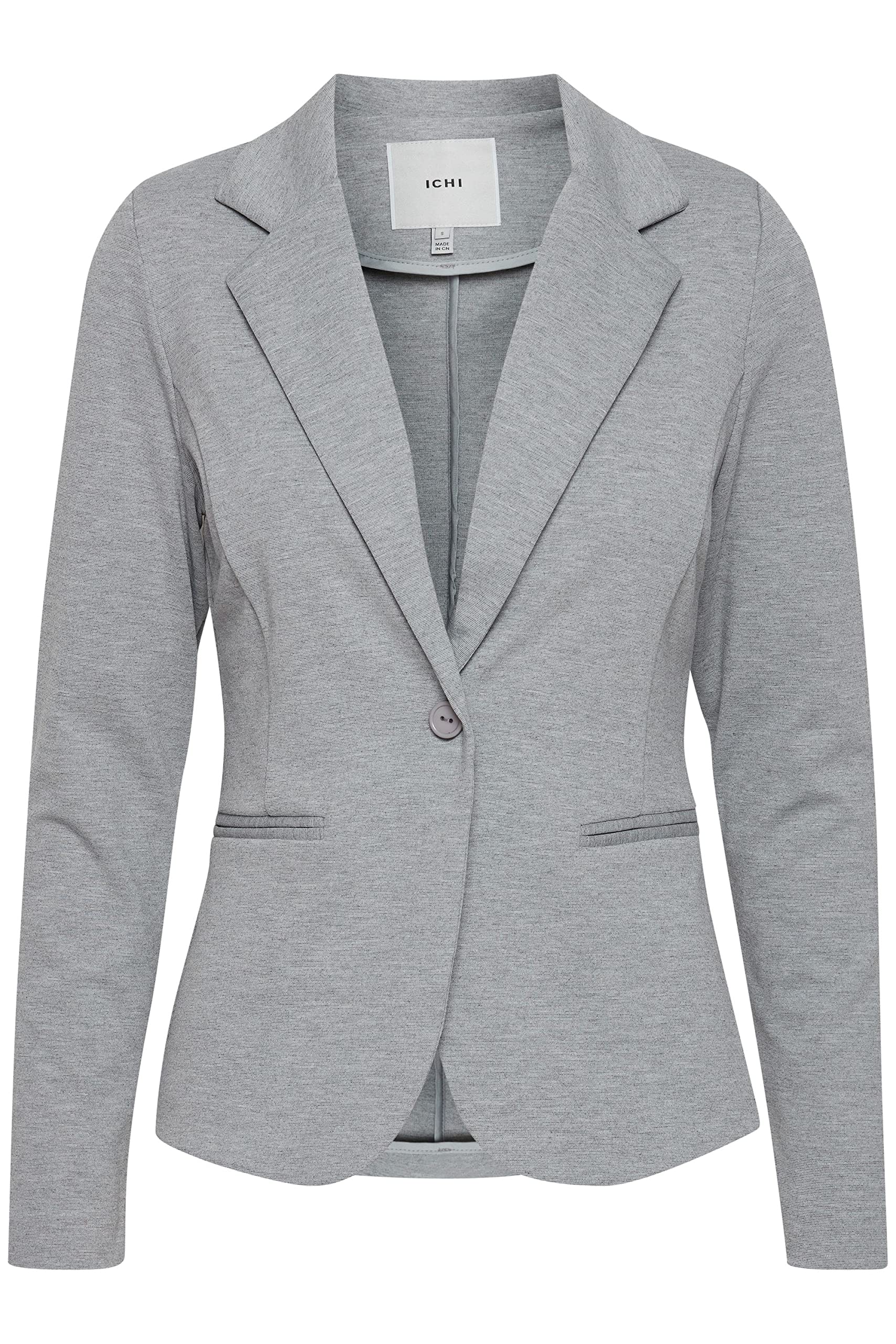 ICHI Women's 20101801 Blazer, Grey - Grau (Grey Melange 10020), 14 (Manufacturer Size: XL)