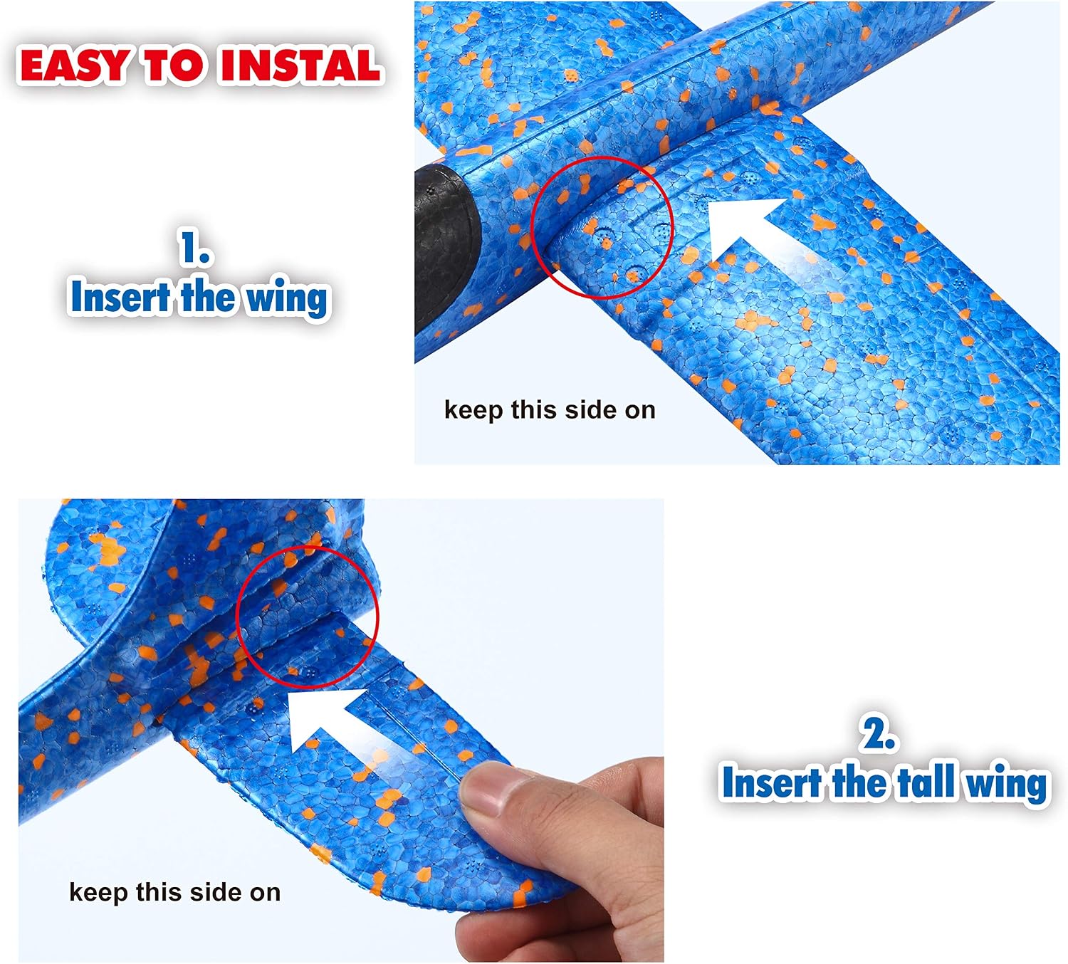 JOYIN 8 Pack 2 in 1 Foam Airplanes and Parachute Toy Combo Set, 2 Flight Mode Glider Planes, Large Throwing Foam Planes and Parachutes, Flying Toys for Kids Outdoor Play,Kids Backyard Outdoor Toys!