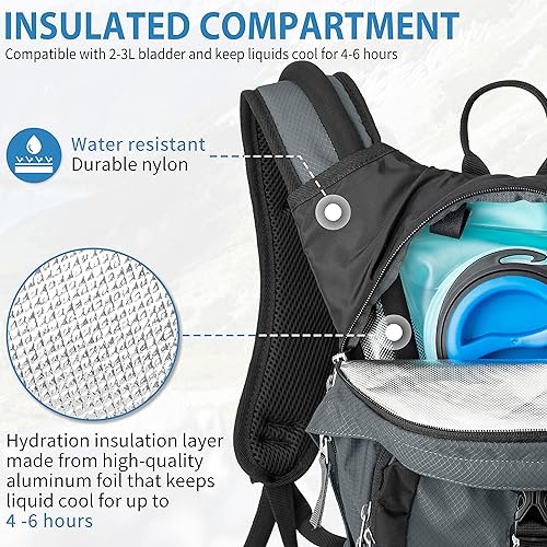 Miniatura 3 de Gelindo Mochila de hidratación con aislamiento con bolsa de 2.5L sin BPA mochila de agua para hombres y mujeres - Mochilas de hidratación de 18L