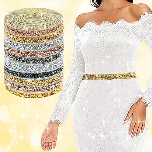 Miniatura 7 de Tiras de cristal de resina negra autoadhesivas, cinta de diamantes de imitación para manualidades, bodas, fiestas de Navidad, cumpleaños (0.4