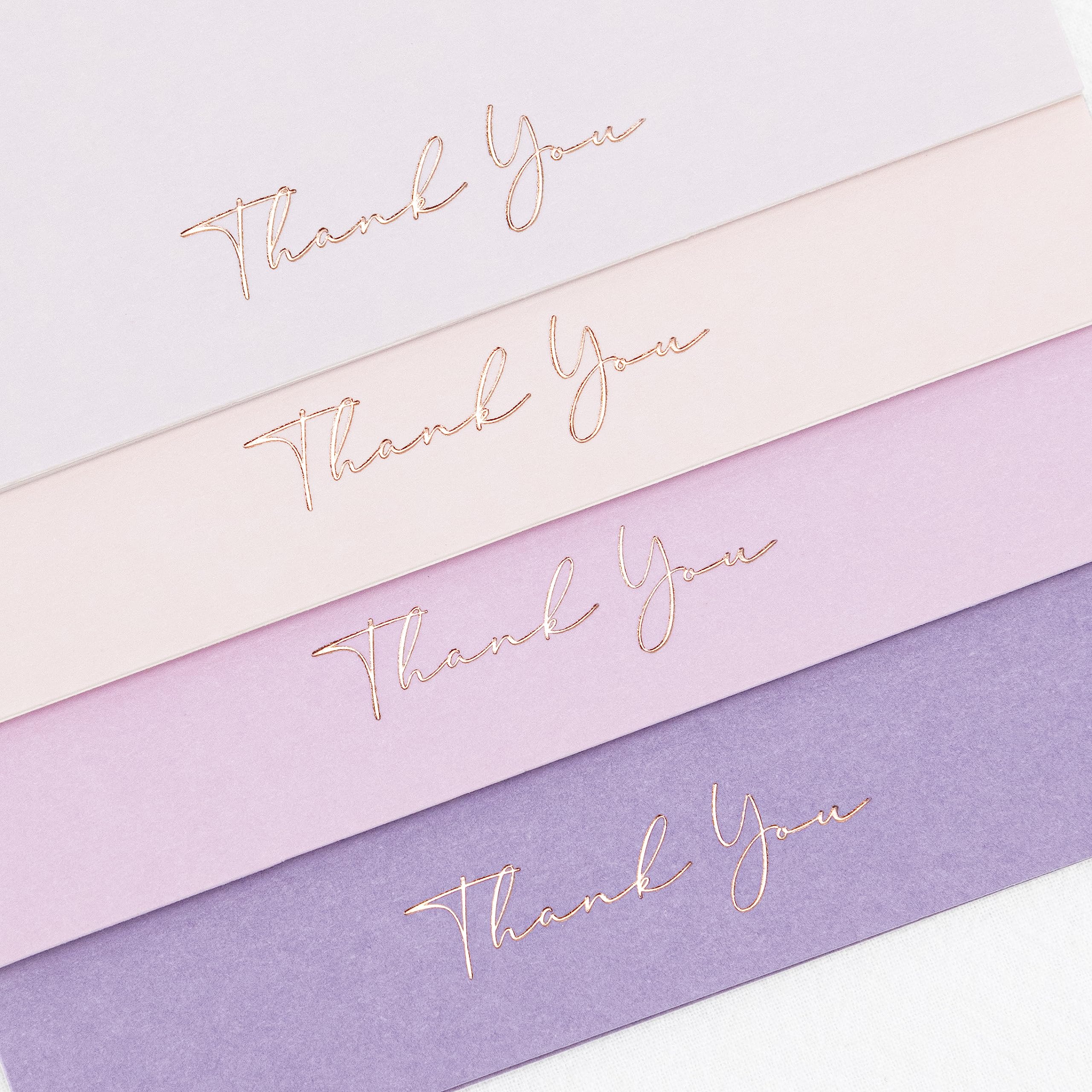 Crisky Purple Thank You Cards with Envelopes & Stickers， 50 Pack Bridal Shower Graduation Thank You Cards Small Business, Wedding Baby Shower Birthday