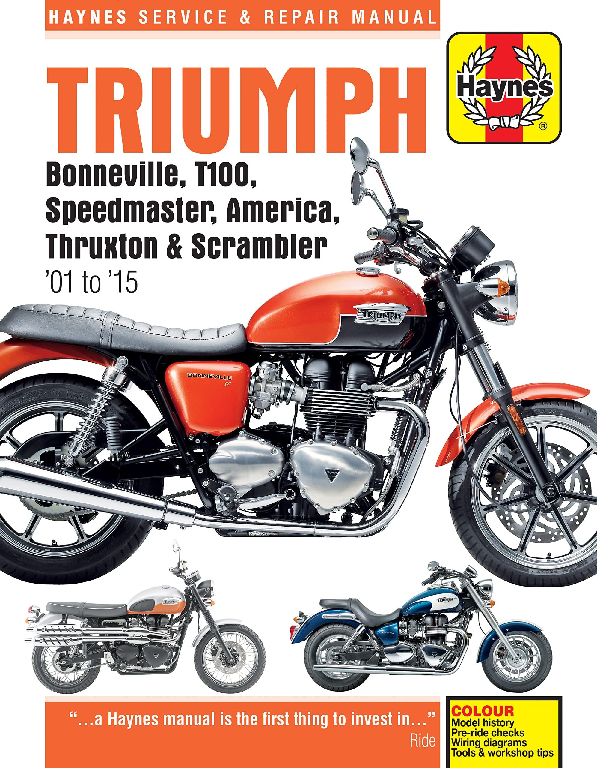 Triumph Bonneville, T100, Speedmaster, America, Thruxton & Scrambler '01 to '15 (Haynes Service & Repair Manual)