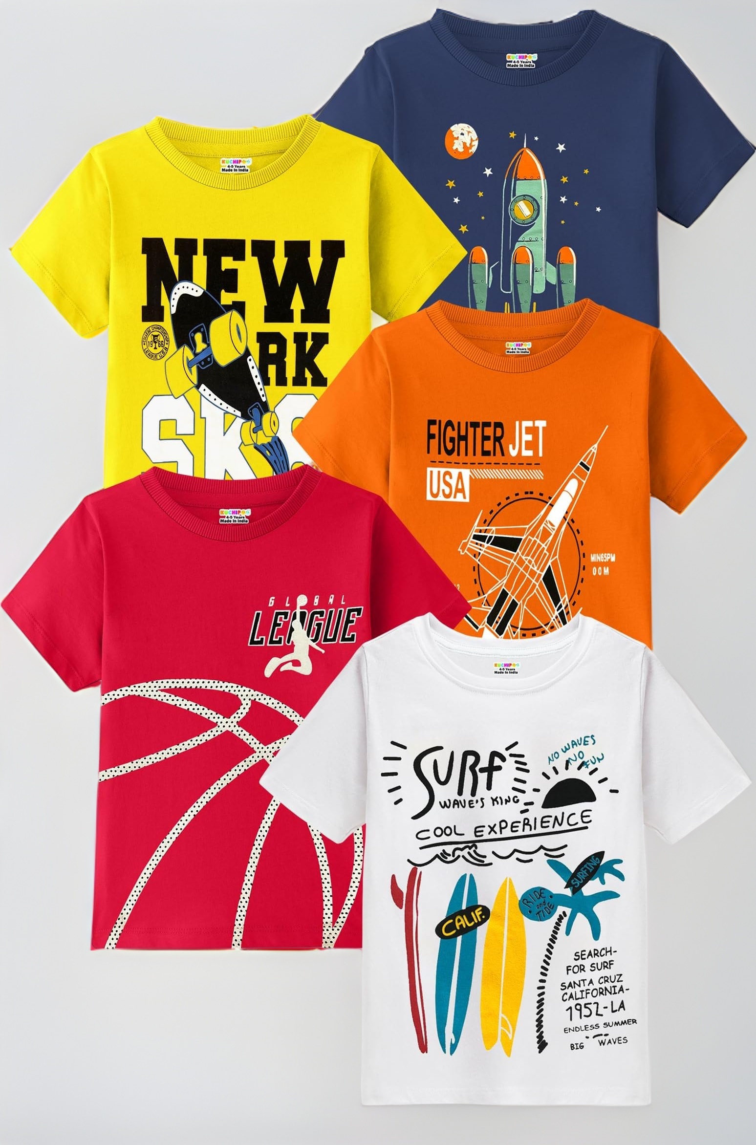 Kuchipoo Boys Half Sleeves Cotton T-Shirt