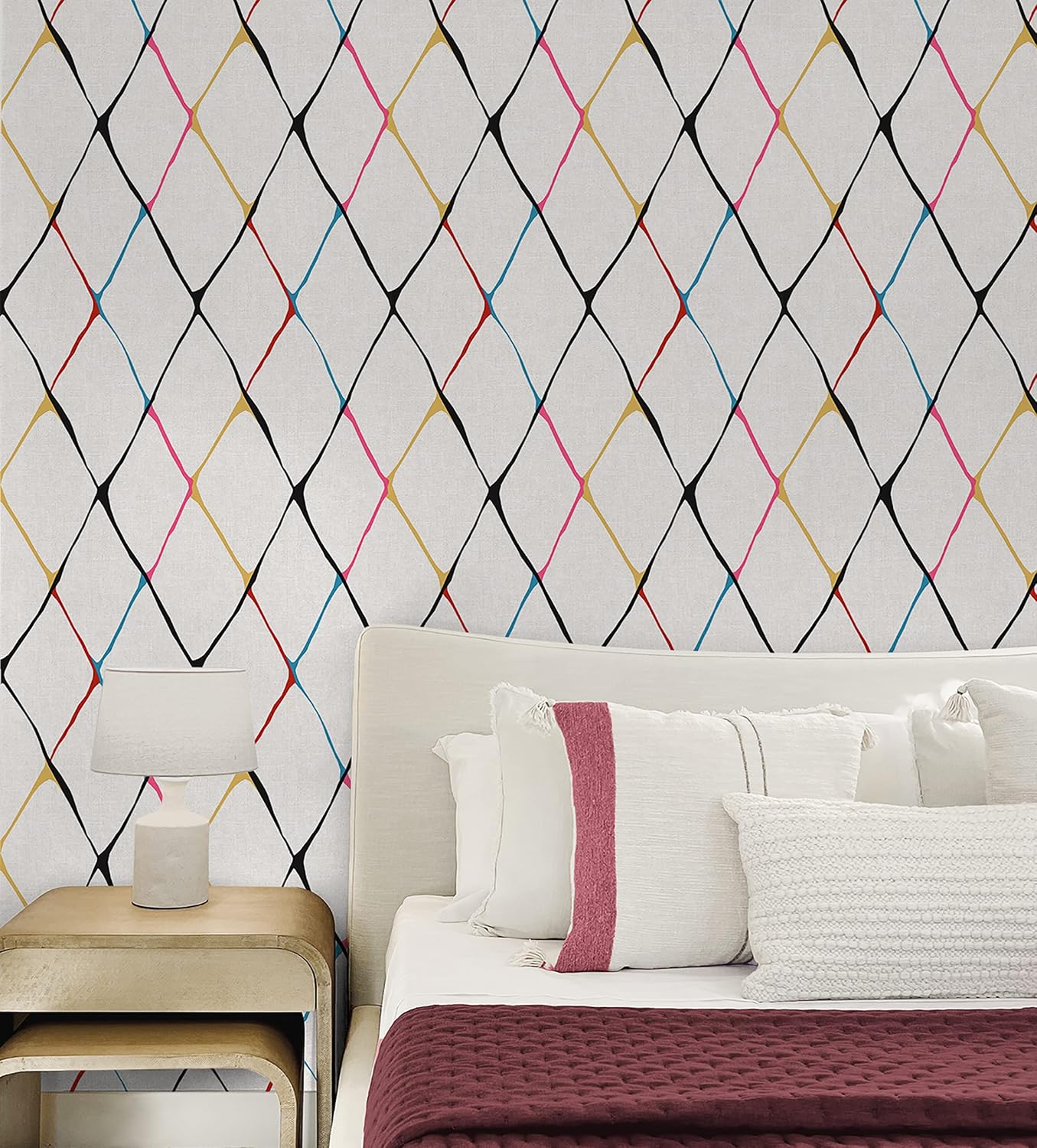 Surface Style - Peel and Stick Wallpaper, Contemporary Wallpaper for Bedroom, Dorm Room Essentials, Self Adhesive, Vinyl, 30.75 Sq Ft Coverage (Diamondlike Collection, Prism)