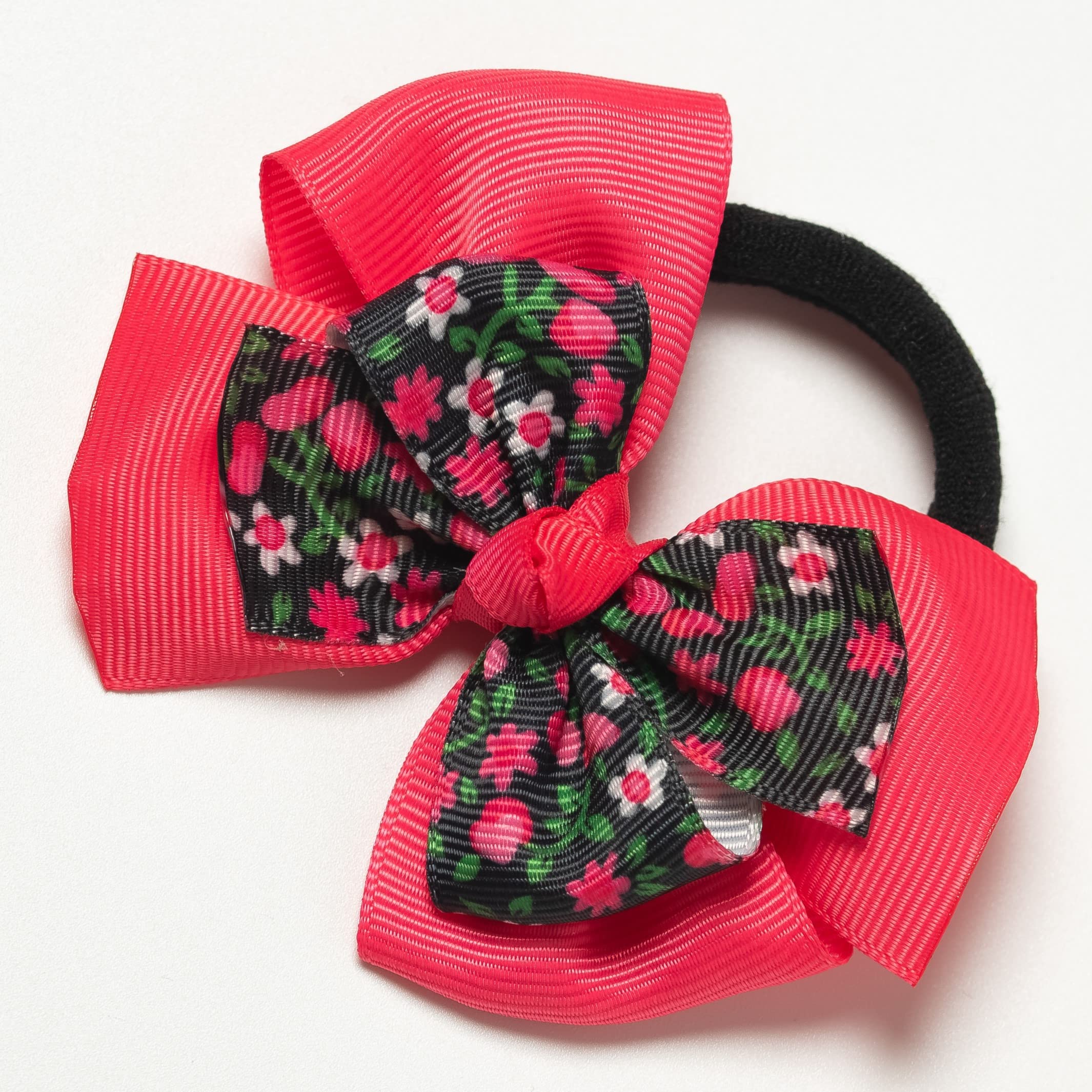 Ribbon Candy Cute Dual Bow Rubber Band for Girls (Set of 1) (Pink, Black) (B0B51RFY11) Amazon Price History, Amazon Price Tracker