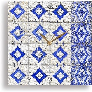 3dRose, Portugal, Porto, Hand Painted Ceramic Tiles Decorate Building. 2, 10x10 Wall Clock