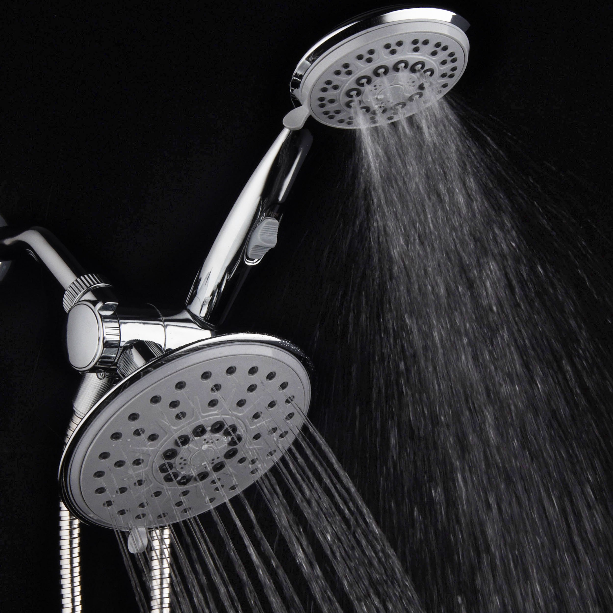 30-Setting 6 Inch Rain Shower Head with Handheld Shower Combo