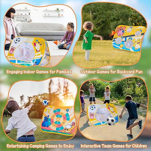 Miniatura 4 de Giant 3 in 1 Bean Bag Toss Game for Kids, Toddler Outdoor Toss Toys for 2 3 4 5 6 7 8 Year Old Boys Girls, Family Party Supplies, Cornhole Party