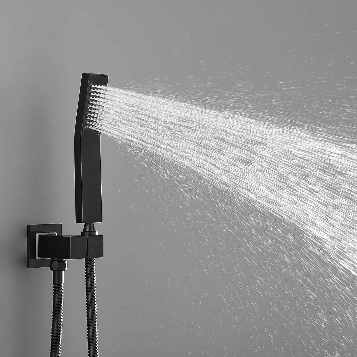 Kaimei 10-Inch Rain Shower Head Combo Set | Matte Black Wall Mounted Shower System with Rain & Handheld Spray | Brushed Brass Finish | EasyClean Nozzles | Bathroom Fixtures