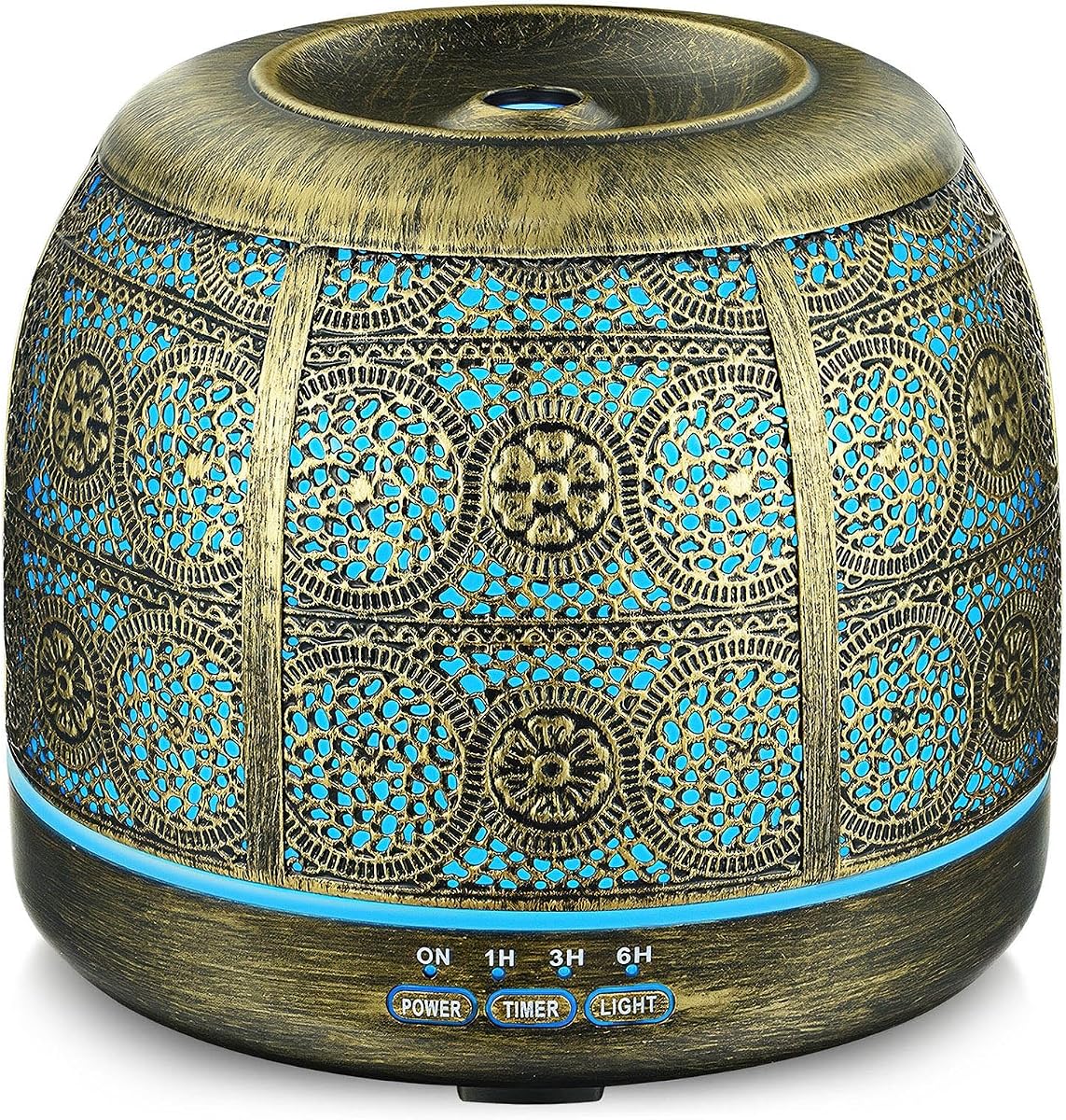Essential Oil Diffuser for Home, 500ml Aromatherapy Diffuser | Metal Diffuser for Large Room, Ultrasonic Diffusers for Essential Oils, Humidifier with 7 Color LED Lights, Auto Shut-off