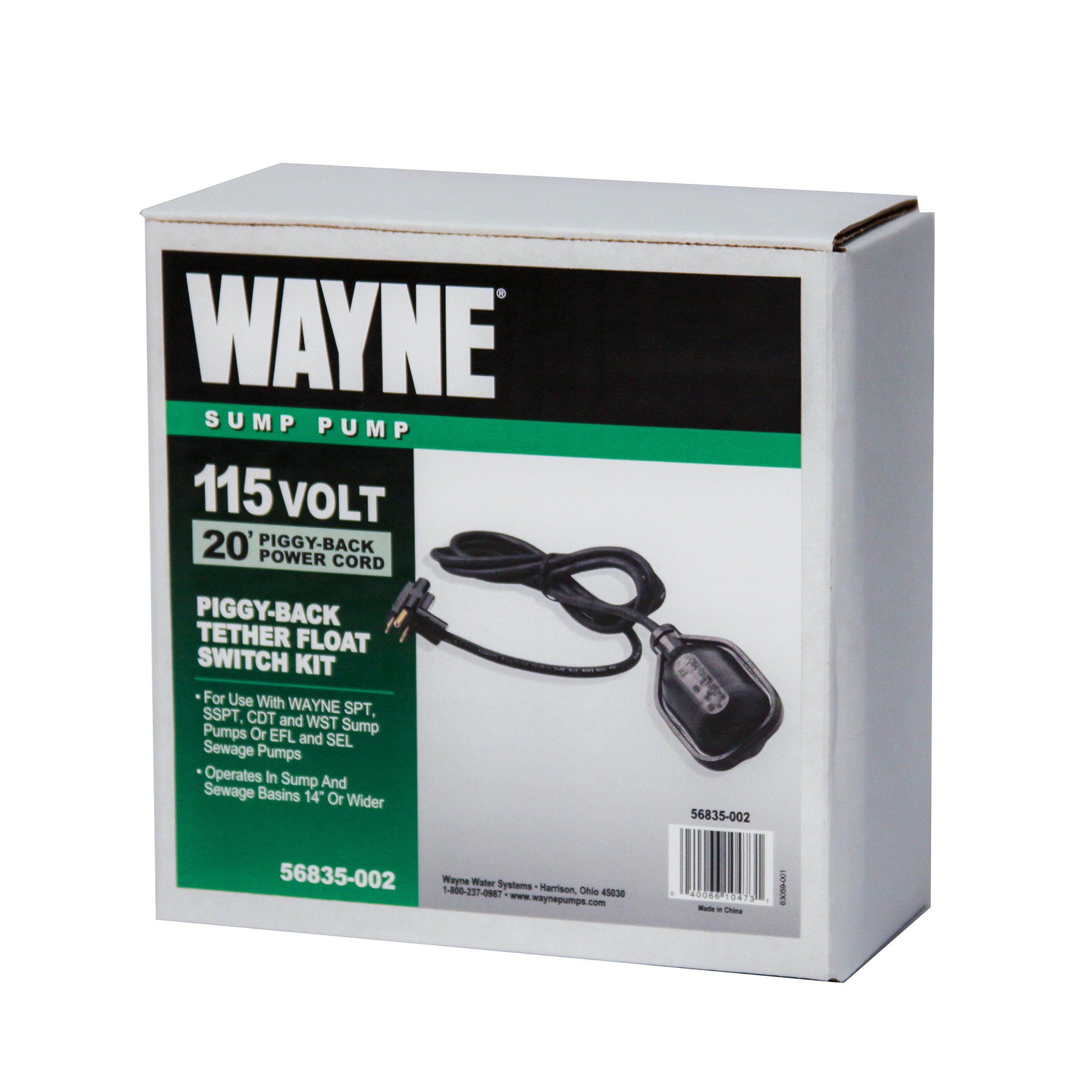 Wayne 56835-002 20' Piggy-Back Tether Float Switch (Sump