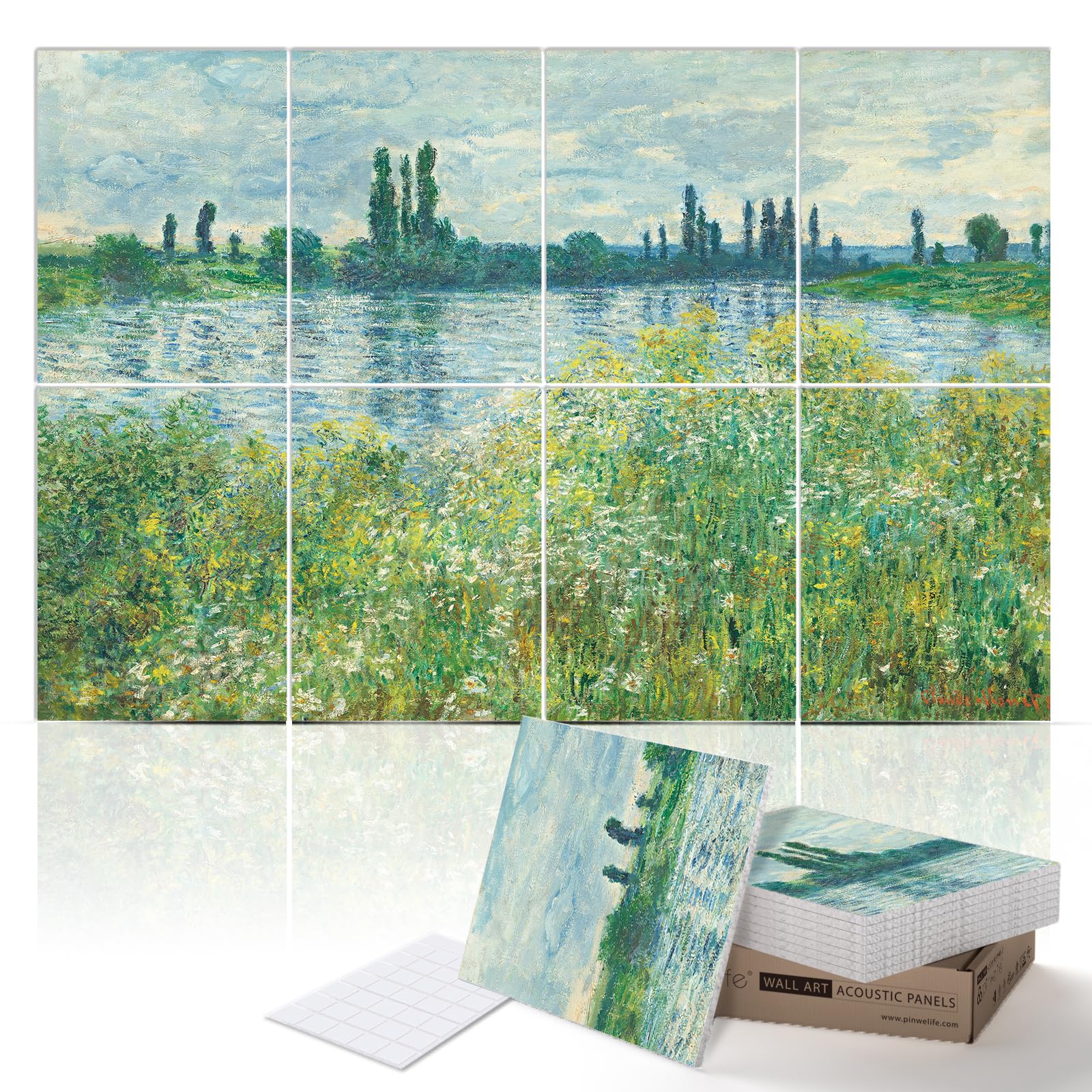 PINWELIFE® Wall Art Acoustic Panels, Sound Proof Absorbing Panels for Home/Office, Decorative Absorbing Dampening