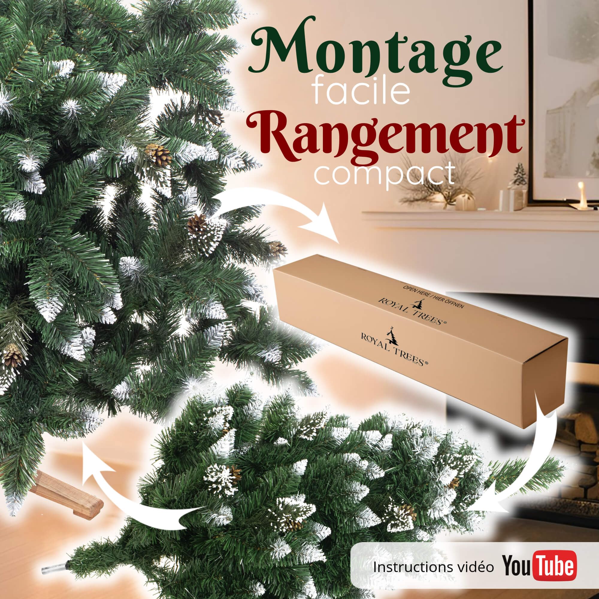 Arbre de Noël artificiel 220 cm Pin Diamant avec neige artificielle Arbre de Noël Artificiel
