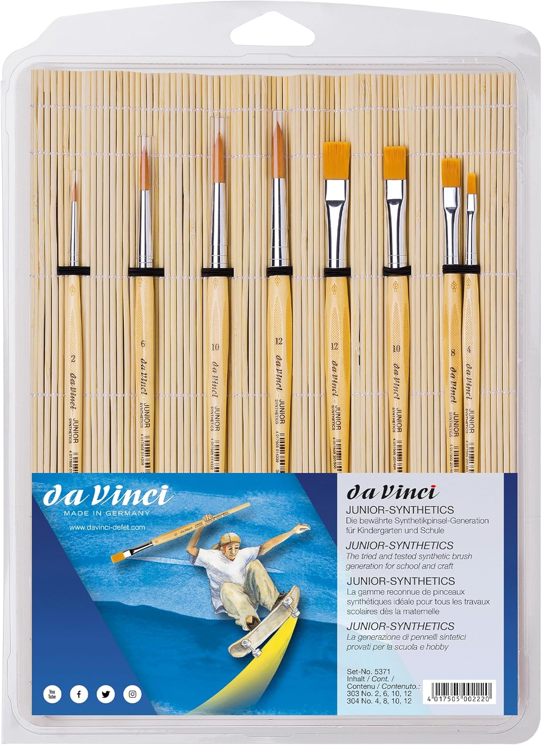 da Vinci Student Student Brush Set, Black 8 Each