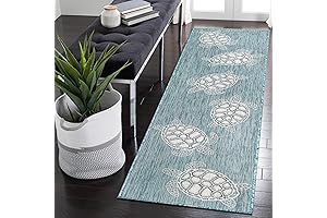 Coastal Runner: Turtle-Patterned Transitional Rug for a Splash of Ocean Ambience