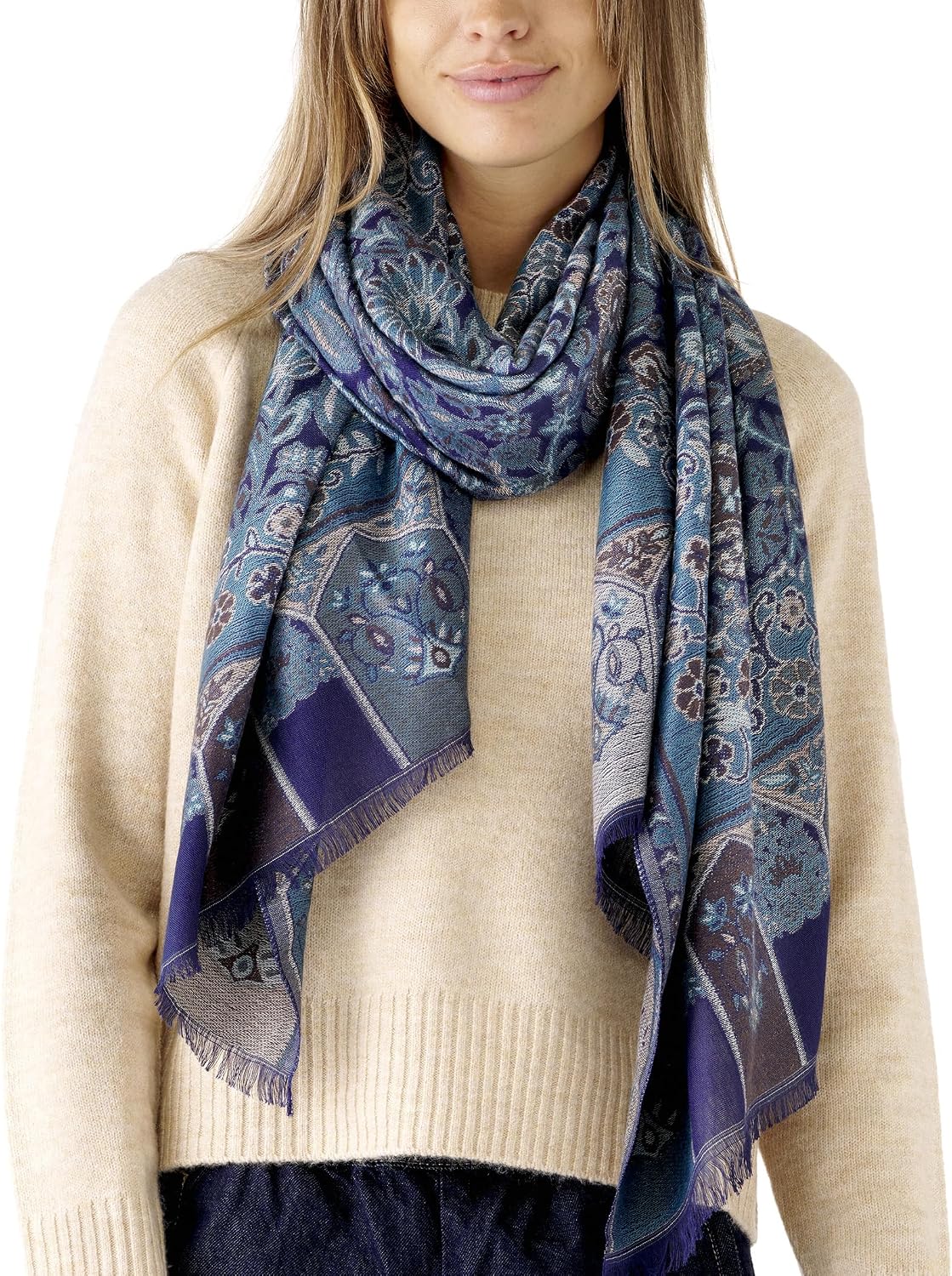 Scarf for Women Spanish Design Elegant Long Shawl Scarves for Summer Fall