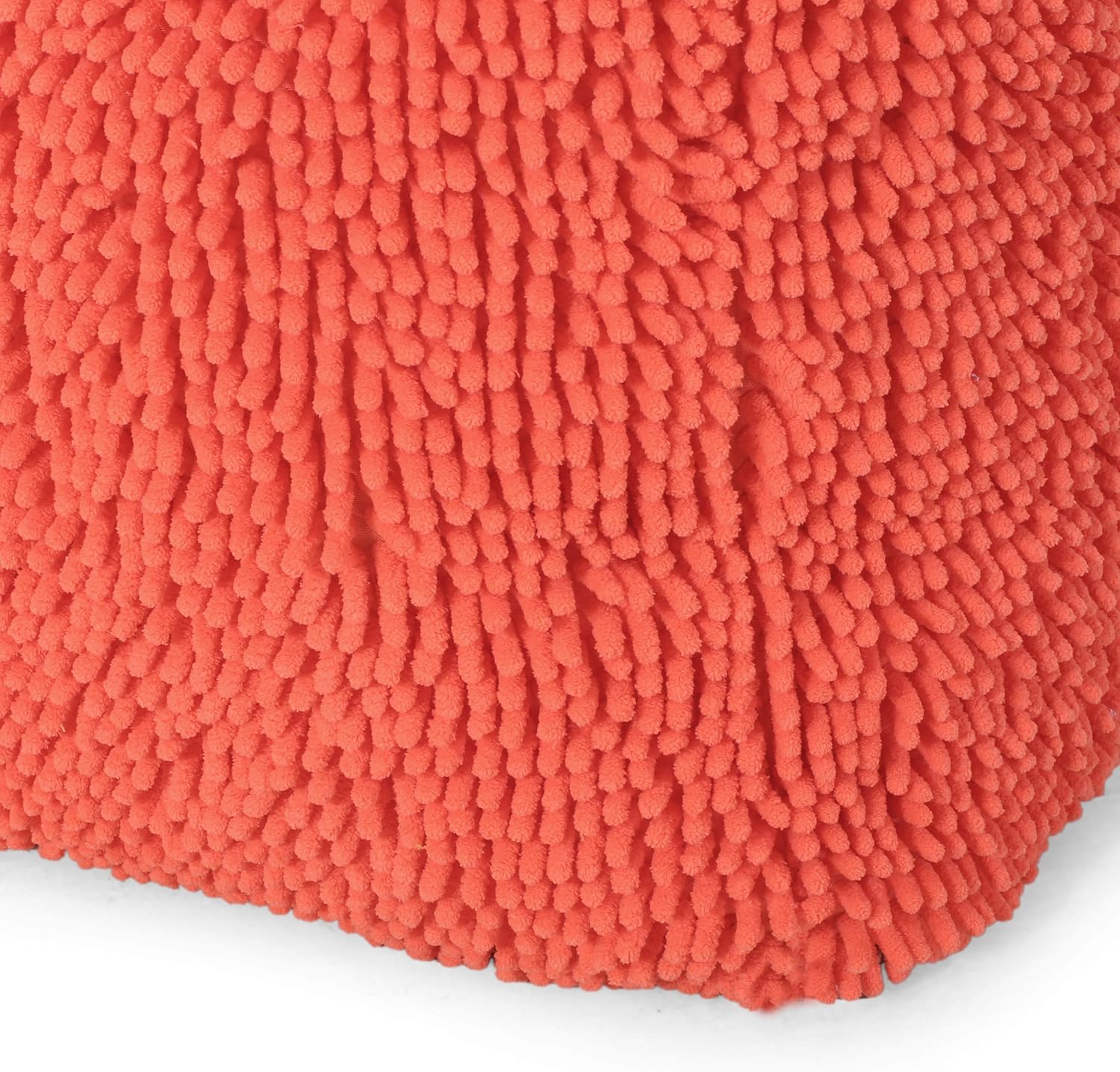 Christopher Knight Home Moloney Modern Microfiber Chenille Square Pouf, Coral