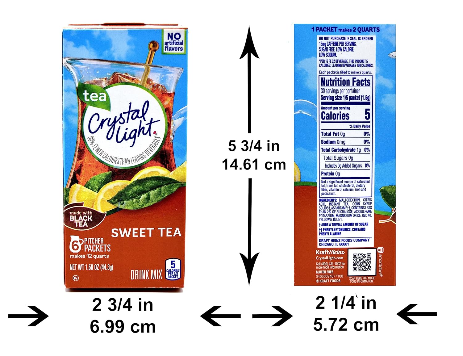 Crystal Light Sweet Tea Drink Mix, 12-Quart 1.56-Ounce Canister (Pack Of 9)