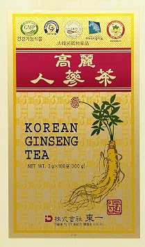 Korean Ginseng Tea in Wood Case 0.10oz3g x 100 Packets