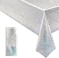 Vista 40 de 2 piezas de mantel holográfico negro con láser, mantel espacial de galaxia, mantel de 40 * 108 pulgadas con estrellas brillantes, mantel