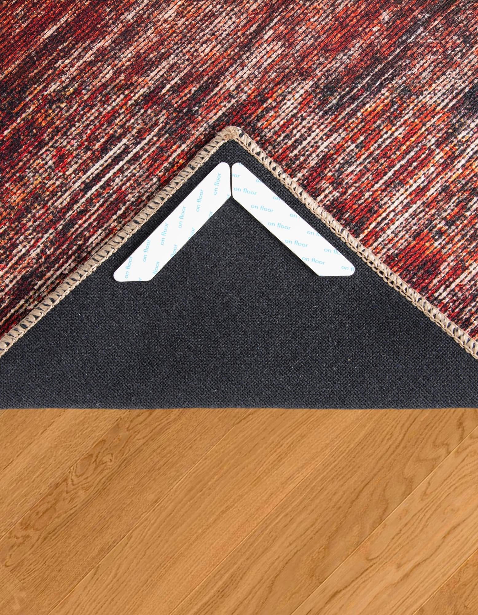 Rugs.com - 12 Pcs Rugs Tape, Non Slip Rug Pad, Reusable Washable Grippers for Rugs, Double Sided Anti Slip Rug Stoppers for Hardwood Floors to Prevent Sliding